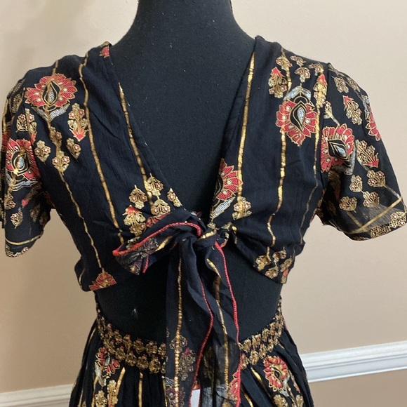 Elegant Black and Gold Maxi Dress S/M NWT - Picture 10 of 16